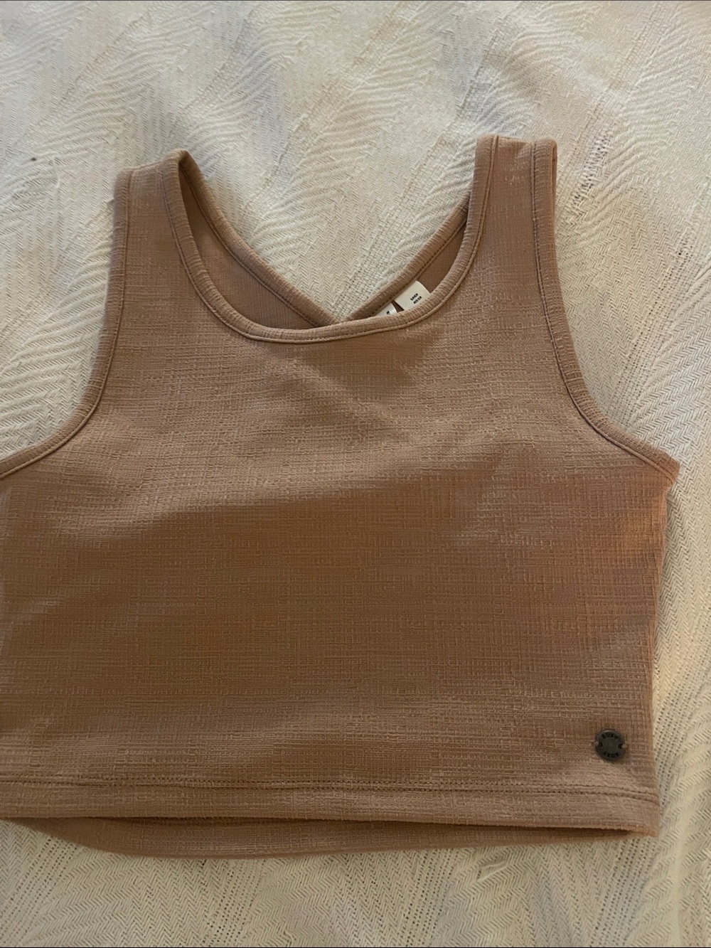 Roxy Ribbed Crop Tank Top in Mauve